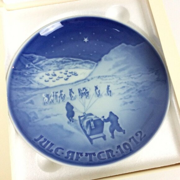 Bing & Grondahl Copenhagen Porcelain Christmas In Greenland Plate 1972 Denmark - Picture 2 of 5